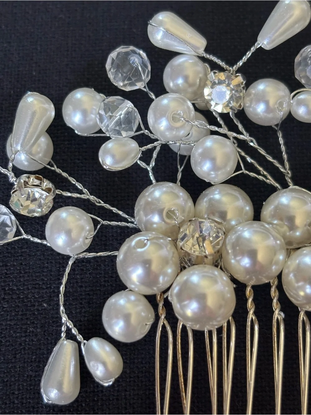 Pearl and Crystal hair comb